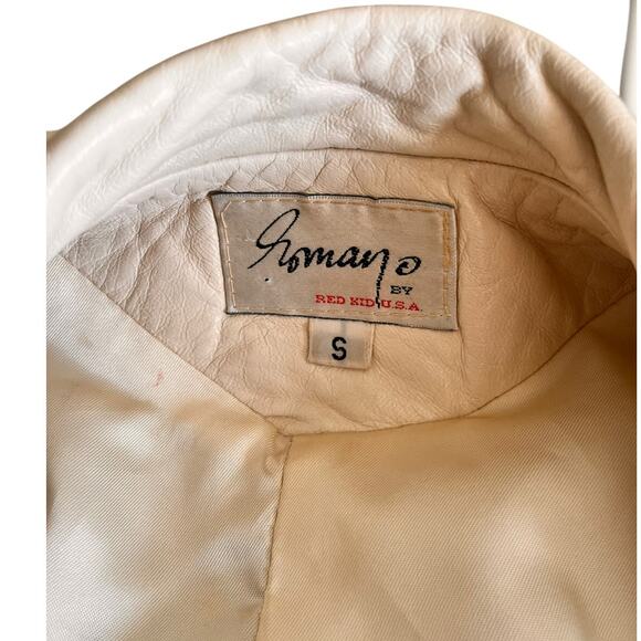 VINTAGE Romano by Red Kid USA Womens Jacket Leather White Mid Length M/L - Picture 9 of 11